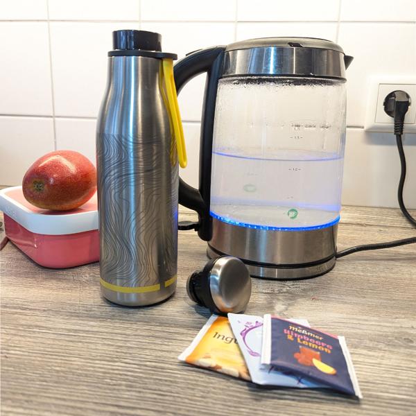 2er-Set Thermosflasche aus Edelstahl, 500 ml, Schraubverschluss, auslaufsicher, hält 6 Stunden warm oder kalt, ideal für Outdoor Abenteuer