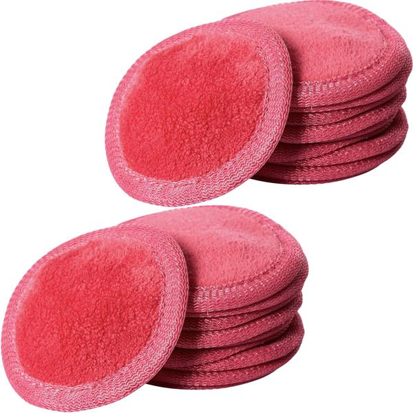 Kosmetikpads 20er-Set - Waschbar & Wiederverwendbar für Gesicht & Körper - Ø 7 cm, OKEO-TEX Standard 100 zertifiziert, Magenta/Rosarot - Hautschonend