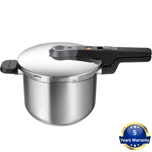 Hochwertiger Schnellkochtopf aus Edelstahl, 6 Liter, Ø 25 cm, mit Sicherheitsventil – energiesparend, robust & ideal für schnelles, schonendes Kochen