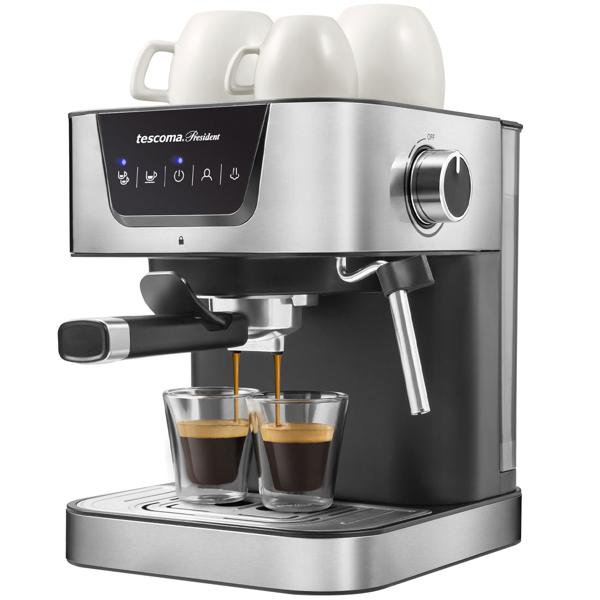 Profi Siebträger Kaffeemaschine, 19 bar, rostfreier Edelstahl, Wärmeplatte für Tassen, Milchschaumdüse f. Cappuccino, Latte Macchiato