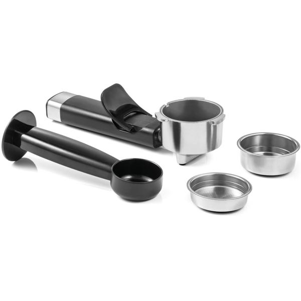 Profi Siebträger Kaffeemaschine, 19 bar, rostfreier Edelstahl, Wärmeplatte für Tassen, Milchschaumdüse f. Cappuccino, Latte Macchiato