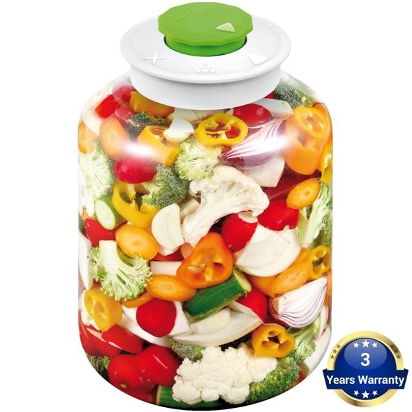 2er-Set Grosses Fermentierglas (5 Liter) mit Entlüftungsventil: Ideal für Sauerkraut, Kimchi & Co. - Einfaches & sicheres Fermentieren