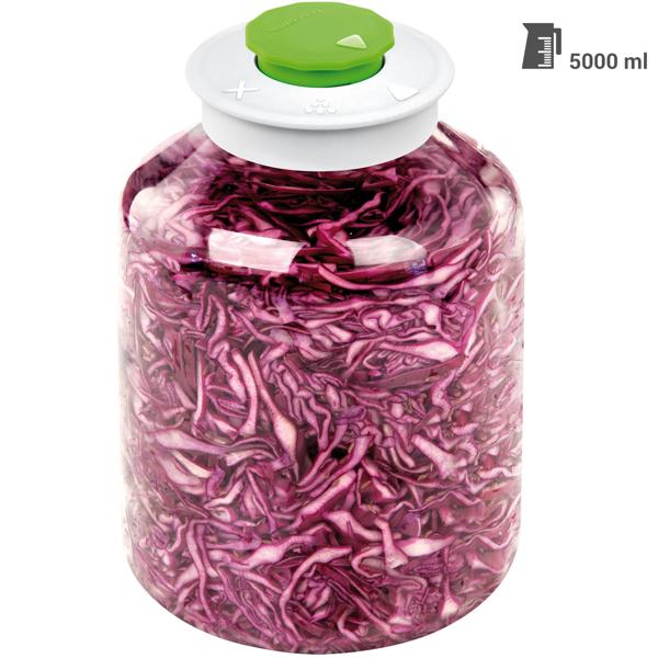 3er-Set Grosses Fermentierglas (5 Liter) mit Entlüftungsventil: Ideal für Sauerkraut, Kimchi & Co. - Einfaches & sicheres Fermentieren