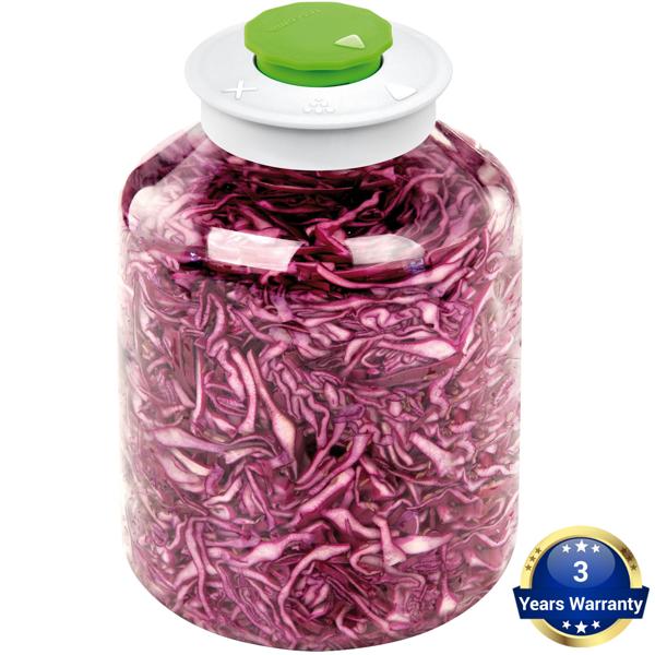 3er-Set Grosses Fermentierglas (5 Liter) mit Entlüftungsventil: Ideal für Sauerkraut, Kimchi & Co. - Einfaches & sicheres Fermentieren