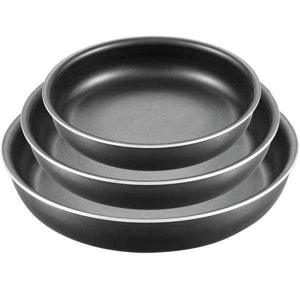 Robustes Kochgeschirr-Set mit abnehmbaren Griff, 3 Töpfe, 3 Pfannen, antihaftbeschichtet, ergonomische Griffe