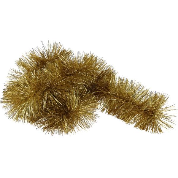 2er-Set LED-Lametta Girlande gold - Integrierte LED-Beleuchtung & Timer-Funktion für Weihnachtsdeko - 2,7m lang, batteriebetrieben, IP44, ohne offene Flamme