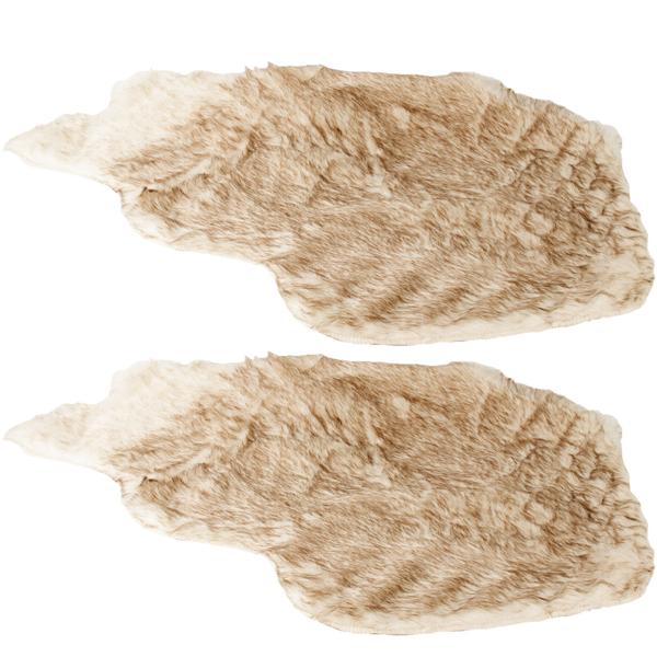 2er-Set Dekoteppich beige: 60x90cm, weiches Kunstfell - flauschiger Teppich, Bettvorleger & Deko – Edle Gemütlichkeit für Ihr Zuhause