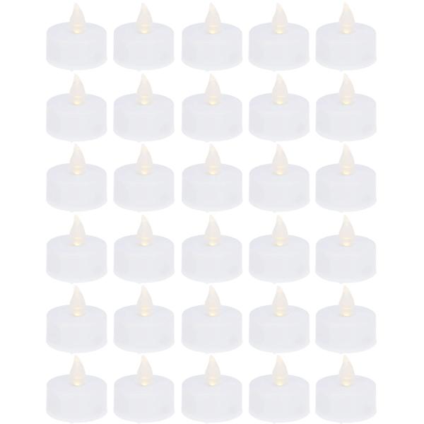 30er-Set LED-Teelichter, weiss mit realistischem Flackern, inkl. Batterien - Klassisch-modernes Design für stimmungsvolle Momente