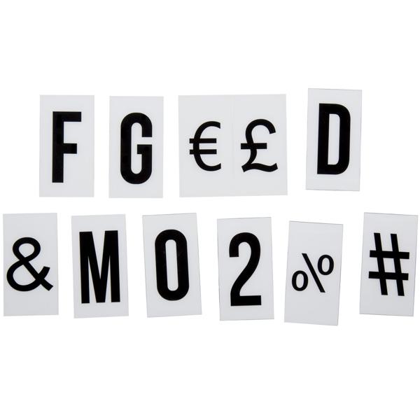 Leuchtkasten mit 84 Buchstaben & Zeichen - Mobile LED Leuchttafel für Zuhause & Geschäft - Weiss, ca. 30x22 cm, Batteriebetrieben, 3 Zeilen