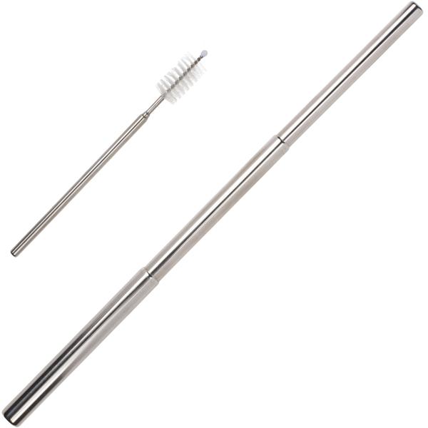 Ausziehbarer Metall Trinkhalm - inkl. Reinigungsbürste - Teleskop-Design, umweltfreundlich, wiederverwendbar, robust, bis 21cm ausziehbar