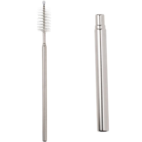 Ausziehbarer Metall Trinkhalm - inkl. Reinigungsbürste - Teleskop-Design, umweltfreundlich, wiederverwendbar, robust, bis 21cm ausziehbar