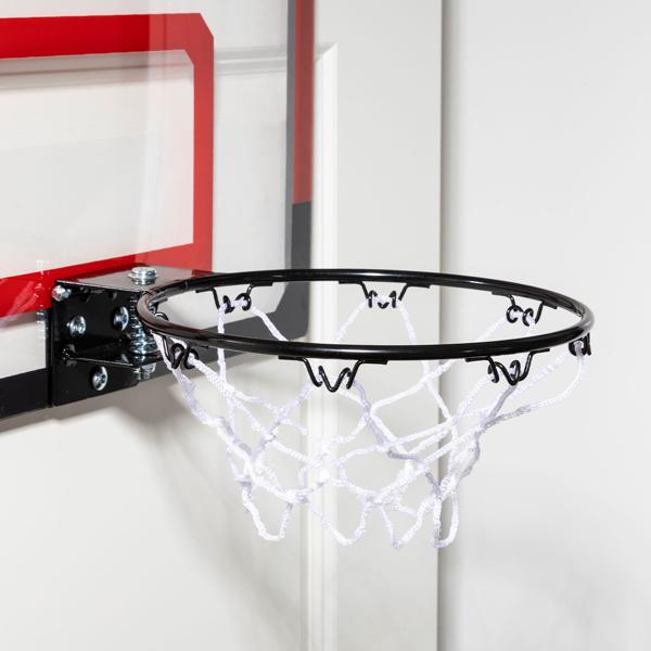 Mini-Basketballkorb - Einhängen an Zimmertür/Hauswand - 45x30 cm Brett - 20 cm Netz - Mit elastischer Federung & Basketball - Ideal für Kinder, Büro