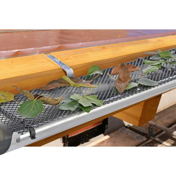 Laubschutzgitter für Dachrinnen inkl. 8 Befestigungsklemmen