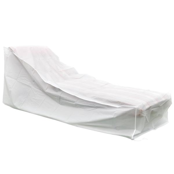 Abdeckplane für Sonnenliege - Schutzhülle weiss, 200x75x40/70 cm, UV- & wetterbeständig, robustes PEVA-Gewebe, passgenau