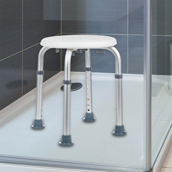 Stabiler & rutschfester Duschhocker, höhenverstellbar für ergonomischen Komfort, bis 120 kg belastbar, ideal für Senioren