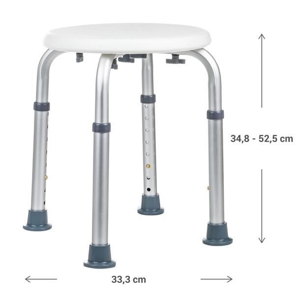 Stabiler & rutschfester Duschhocker, höhenverstellbar für ergonomischen Komfort, bis 120 kg belastbar, ideal für Senioren