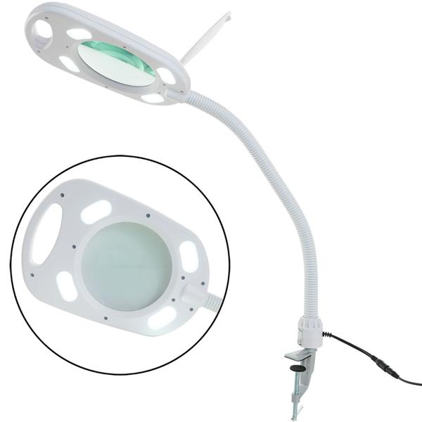 LED-Lupenleuchte mit 5x Vergrösserung – Arbeitsleuchte mit Lupe, Klemme & Gelenkarm – Ideal für Kosmetik, Basteln & Reparaturen