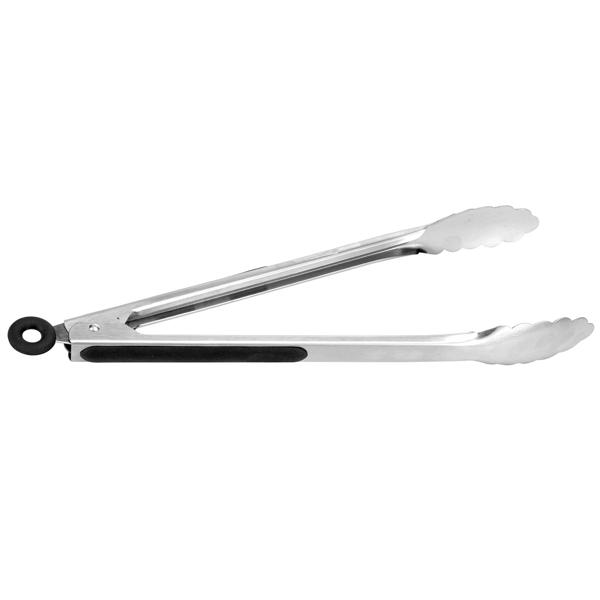 Grillzange Edelstahl 34cm - Servieren & Wenden von Braten, Würsten & Steaks - Ergonomische Griffe - Platzsparend, hitzebeständig