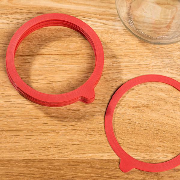 Einkochringe - 10 Stück Gummiringe mit Lasche für sicheren luftdichten Verschluss - Ø 10cm - 9,4 x 10,8cm - Mehrfach verwendbar - Ideal für Weckgläser
