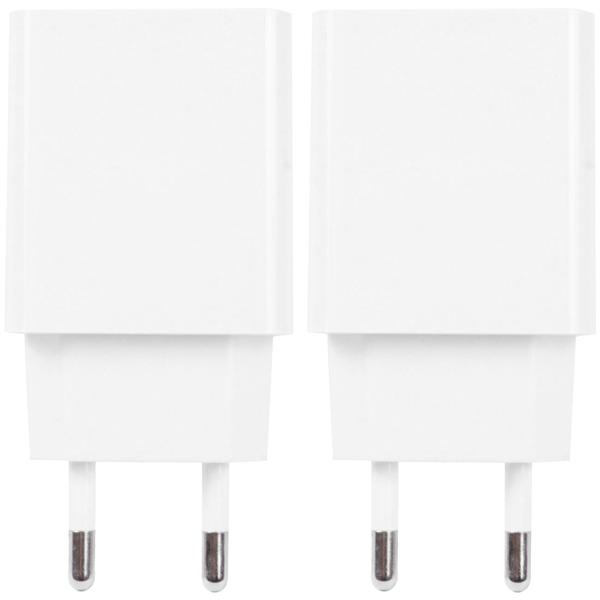 2er-Set USB-A-Ladegerät 10W weiss - Ideal für Smartphones, Tablets, Kameras - Kompatibel, platzsparend für Zuhause, Büro, Reise - 100-240V Input