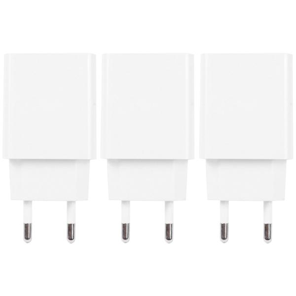 3er-Set USB-A-Ladegerät 10W weiss - Schnelles Laden für Smartphones & Tablets - Kompakt, universal kompatibel (100-240V, 5V DC)