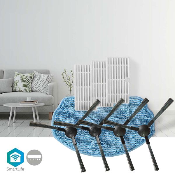 Ersatzteil-Set für Saugroboter CH3134 - 3 HEPA-Filter (H12) - 2 Seitenbürsten-Sätze - 1 Wischeinheit - Für SmartLife Reinigungsroboter CH3134
