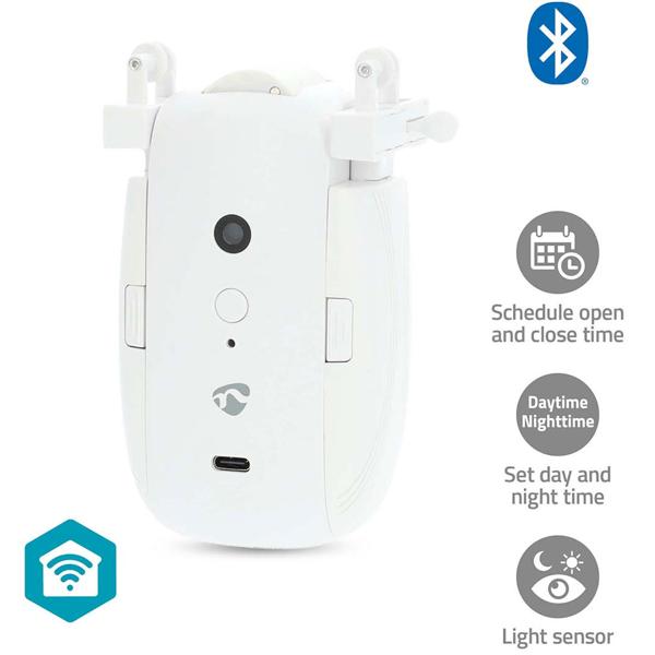 SmartLife Automatischer Vorhangöffner, weiss – App Steuerung & Bluetooth, für I-/U-Schiene, smarte Vorhangsteuerung für Ihr Zuhause