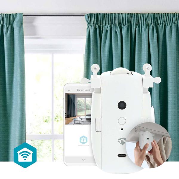 SmartLife Automatischer Vorhangöffner, weiss – App Steuerung & Bluetooth, für I-/U-Schiene, smarte Vorhangsteuerung für Ihr Zuhause