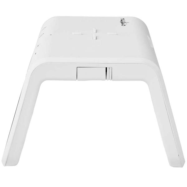 Wecker mit kabelloser Ladestation - Qi-Laden, Nachtlicht & USB-A-Anschluss - Dimmbares Display, 2 Alarme, 15W Schnellladefunktion, weiss (ABS)