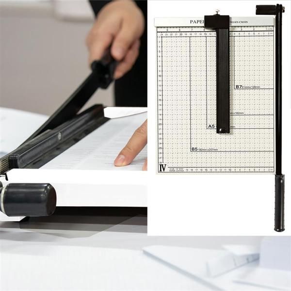 Präzise Papier-Schneidemaschine für DIN A4, Fotos, Visitenkarten. Exakte Schnitte, mühelos. Ideal für Büro & Hobby, sicherer Hebelschneider