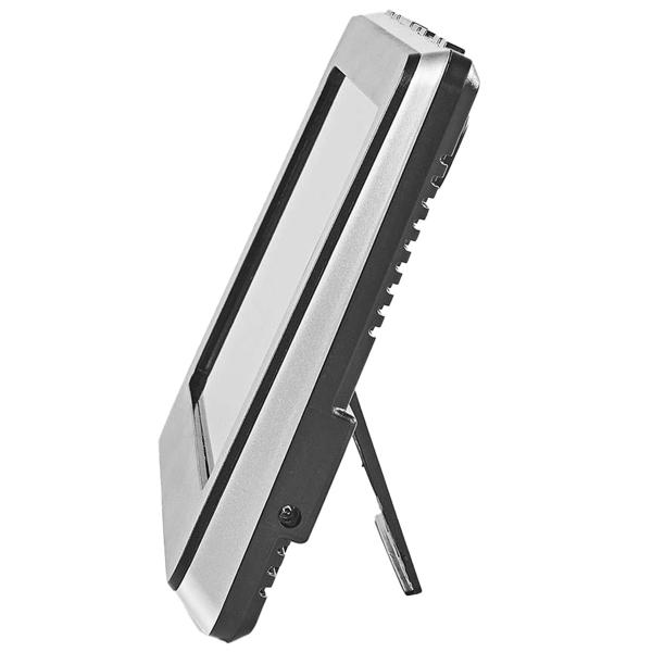 Funk Wetterstation - Innen-/Aussentemperatur/Luftfeuchtigkeit - 433 MHz Aussensensor, Wecker, LCD-Display, schwarz/silber, batteriebetrieben