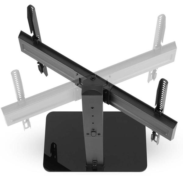 TV-Ständer für 37-70 Zoll Fernseher – schwenkbar & drehbar, stabiler Standfuss aus Glas, höhenverstellbar, modernes Design für jedes Wohnzimmer