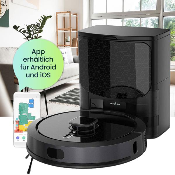 Saugroboter mit Wischfunktion, SmartLife App-Steuerung, Ladestation, Laser-Navigation, für Hartböden (Laminat, Parkett, Fliesen), Teppiche, Haare