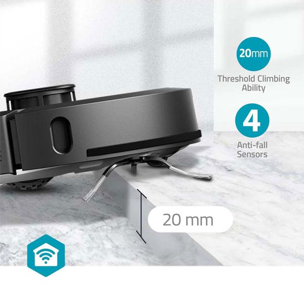 Saugroboter mit Wischfunktion, SmartLife App-Steuerung, Ladestation, Laser-Navigation, für Hartböden (Laminat, Parkett, Fliesen), Teppiche, Haare