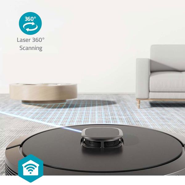 Saugroboter mit Wischfunktion, SmartLife App-Steuerung, Ladestation, Laser-Navigation, für Hartböden (Laminat, Parkett, Fliesen), Teppiche, Haare