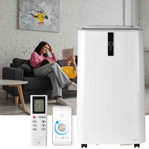 Mobile Klimaanlage mit 12.000 BTU, leistungsstark & leise, mit Entfeuchter, Timer & App-Steuerung, auf Rollen für flexiblen Einsatz in jedem Raum