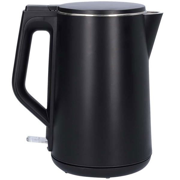 Eleganter, doppelwandiger Wasserkocher in Schwarz, 1,5L – Robust, pflegeleicht & energiesparend – Stilvolles Küchenhighlight