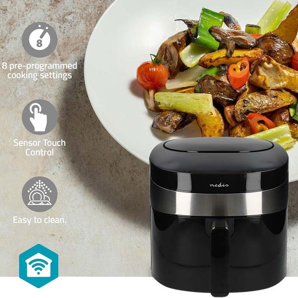 XL Heissluftfritteuse 7,2L (1800W) mit App-Steuerung – Air Fryer mit Touch-Display, 8 Programmen, Grill- & Backfunktion