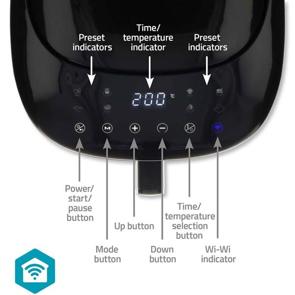 XL Heissluftfritteuse 7,2L (1800W) mit App-Steuerung – Air Fryer mit Touch-Display, 8 Programmen, Grill- & Backfunktion