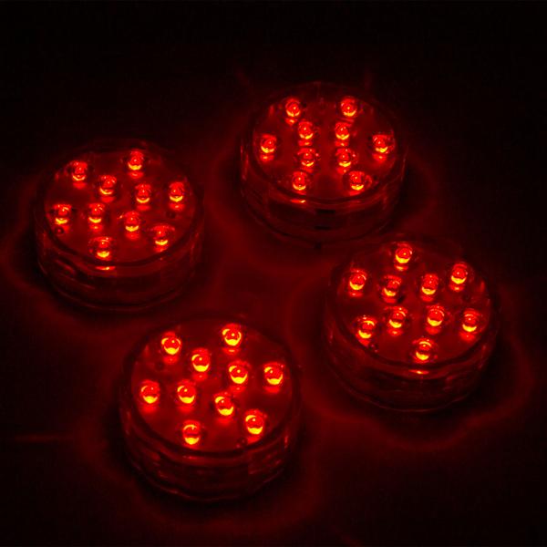 8er-Set Multicolor-LED-Unterwasserleuchten: 15 Farben, Fernbedienung, IP68 - für beeindruckende Lichteffekte unter Wasser