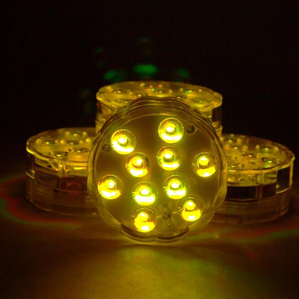 8er-Set Multicolor-LED-Unterwasserleuchten: 15 Farben, Fernbedienung, IP68 - für beeindruckende Lichteffekte unter Wasser