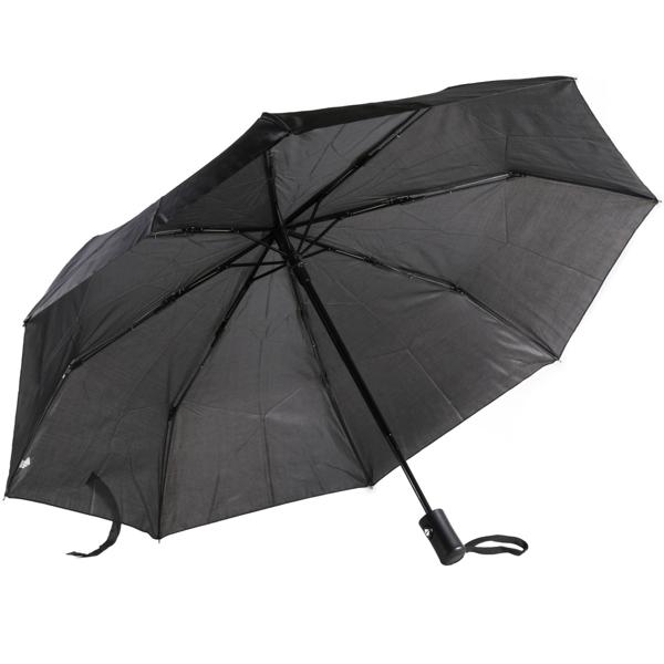 Kompakter Automatik-Regenschirm, schwarz, Ø 95cm – Einhand-Bedienung per Druckknopf, zuverlässiger Wetterschutz 