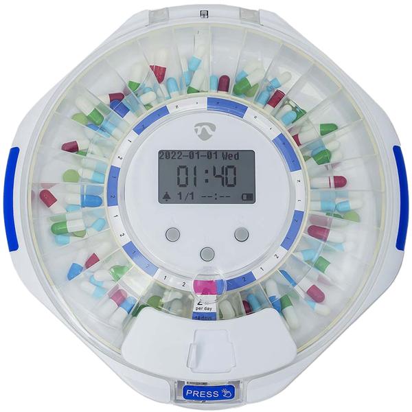 SmartLife Medikamentendose, WLAN, App Steuerung/Überwachung, 28 Fächer, LCD-Display - Nie mehr Pillen vergessen - Top-Sicherheit + Kontrolle