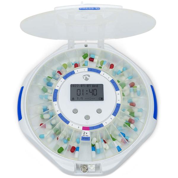 SmartLife Medikamentendose, WLAN, App Steuerung/Überwachung, 28 Fächer, LCD-Display - Nie mehr Pillen vergessen - Top-Sicherheit + Kontrolle