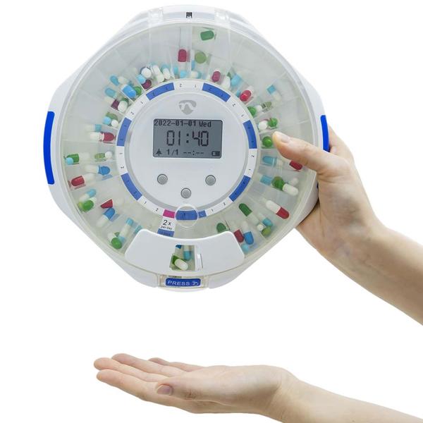 SmartLife Medikamentendose, WLAN, App Steuerung/Überwachung, 28 Fächer, LCD-Display - Nie mehr Pillen vergessen - Top-Sicherheit + Kontrolle