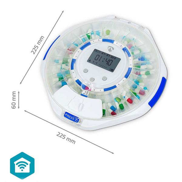 SmartLife Medikamentendose, WLAN, App Steuerung/Überwachung, 28 Fächer, LCD-Display - Nie mehr Pillen vergessen - Top-Sicherheit + Kontrolle