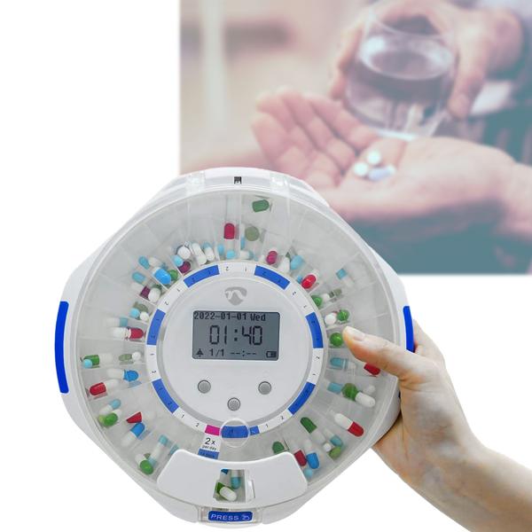 SmartLife Medikamentendose, WLAN, App Steuerung/Überwachung, 28 Fächer, LCD-Display - Nie mehr Pillen vergessen - Top-Sicherheit + Kontrolle