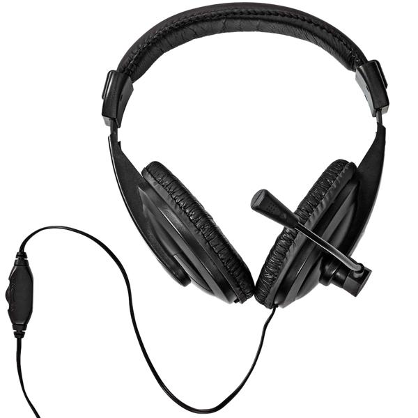 Over-Ear PC-Headset - Klappbares Mikrofon für Online-Meetings, Skype & Gaming - 40 mm-Lautsprechertreiber, 1.8m Kabel - Schwarz, Stereo, 3.5mm