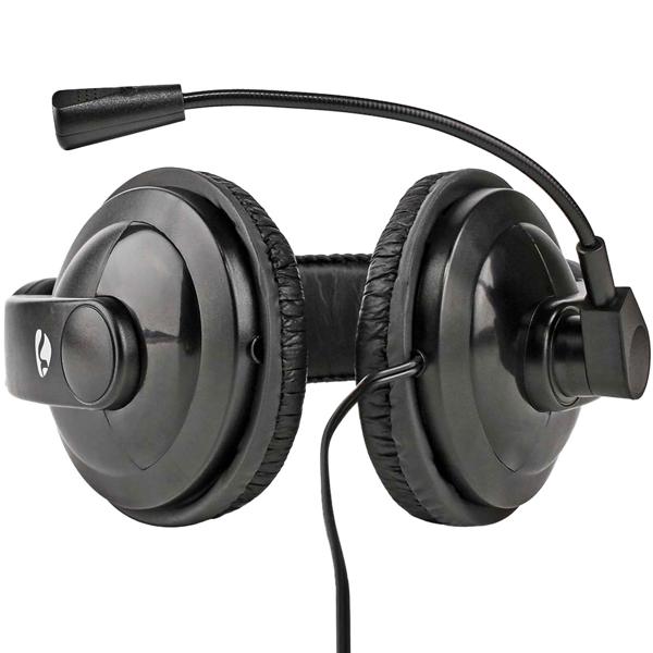 Over-Ear PC-Headset - Klappbares Mikrofon für Online-Meetings, Skype & Gaming - 40 mm-Lautsprechertreiber, 1.8m Kabel - Schwarz, Stereo, 3.5mm