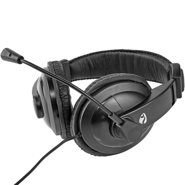 Over-Ear PC-Headset - Klappbares Mikrofon für Online-Meetings, Skype & Gaming - 40 mm-Lautsprechertreiber, 1.8m Kabel - Schwarz, Stereo, 3.5mm